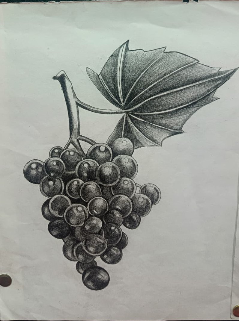 Student working on portrait